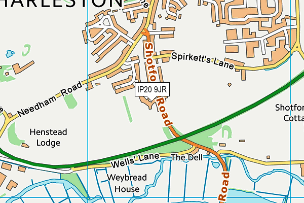 IP20 9JR map - OS VectorMap District (Ordnance Survey)