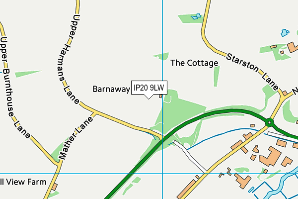 IP20 9LW map - OS VectorMap District (Ordnance Survey)