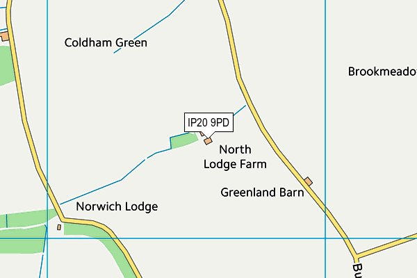 IP20 9PD map - OS VectorMap District (Ordnance Survey)