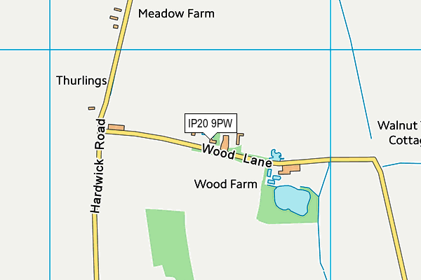 IP20 9PW map - OS VectorMap District (Ordnance Survey)