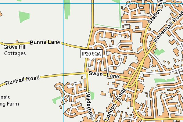 IP20 9QA map - OS VectorMap District (Ordnance Survey)