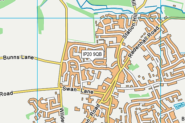 IP20 9QB map - OS VectorMap District (Ordnance Survey)