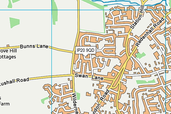 IP20 9QD map - OS VectorMap District (Ordnance Survey)