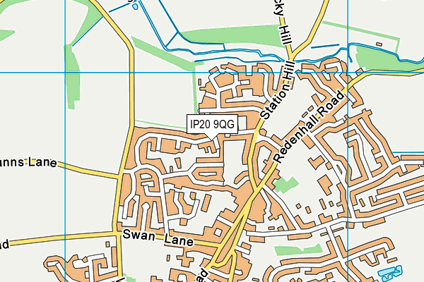 IP20 9QG map - OS VectorMap District (Ordnance Survey)