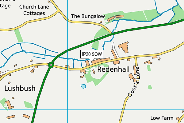 IP20 9QW map - OS VectorMap District (Ordnance Survey)