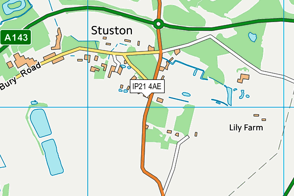 IP21 4AE map - OS VectorMap District (Ordnance Survey)