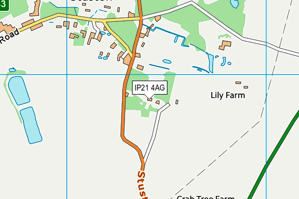 IP21 4AG map - OS VectorMap District (Ordnance Survey)