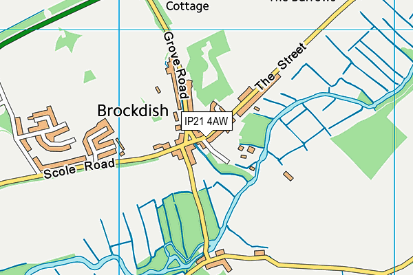 IP21 4AW map - OS VectorMap District (Ordnance Survey)