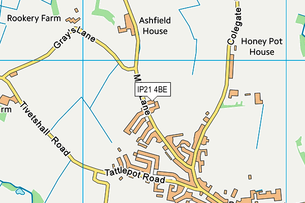 IP21 4BE map - OS VectorMap District (Ordnance Survey)