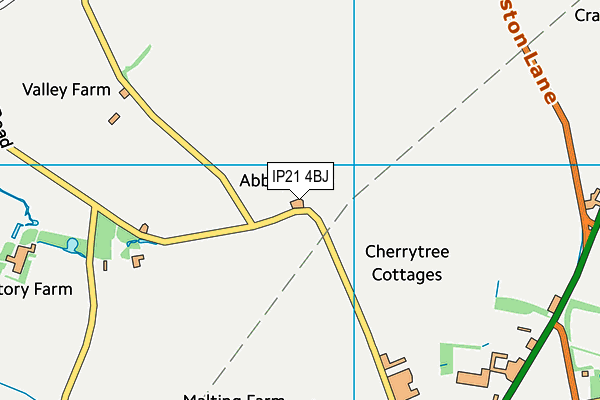 IP21 4BJ map - OS VectorMap District (Ordnance Survey)