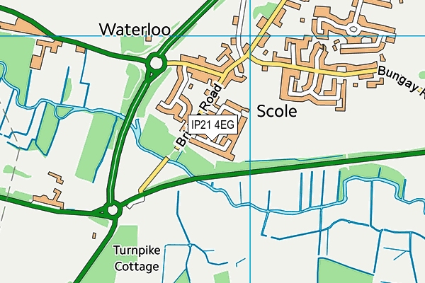 IP21 4EG map - OS VectorMap District (Ordnance Survey)