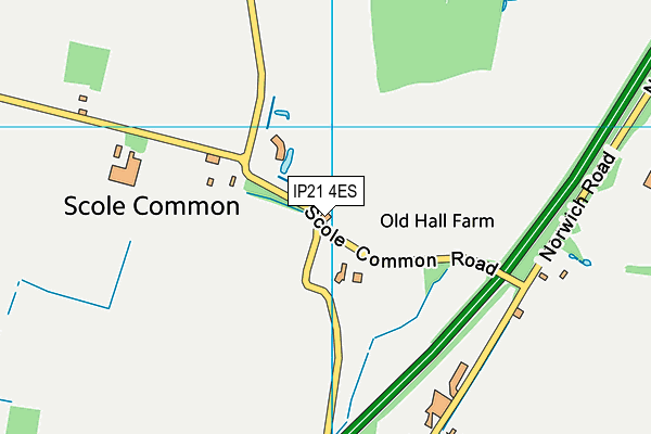 IP21 4ES map - OS VectorMap District (Ordnance Survey)