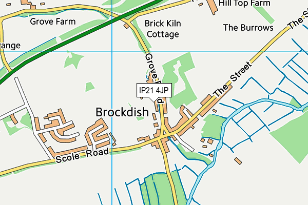 Brockdish Church Of England Voluntary Controlled Primary School (Closed) map (IP21 4JP) - OS VectorMap District (Ordnance Survey)