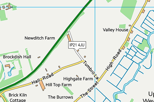 IP21 4JU map - OS VectorMap District (Ordnance Survey)