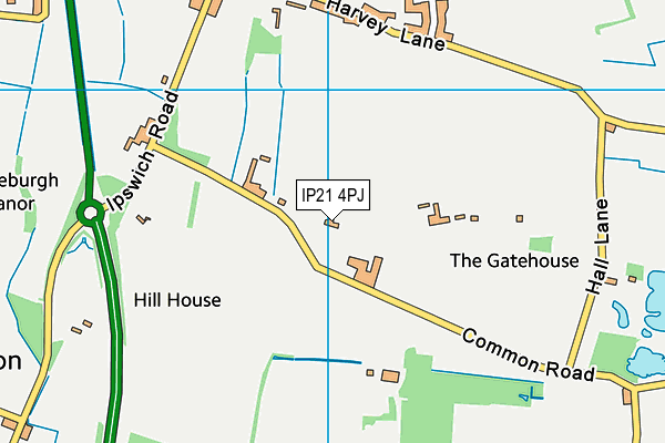 IP21 4PJ map - OS VectorMap District (Ordnance Survey)