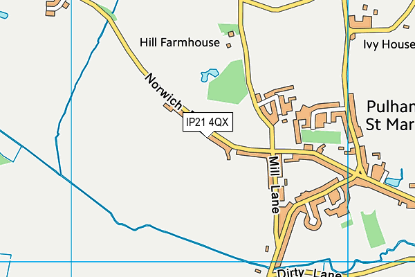 IP21 4QX map - OS VectorMap District (Ordnance Survey)