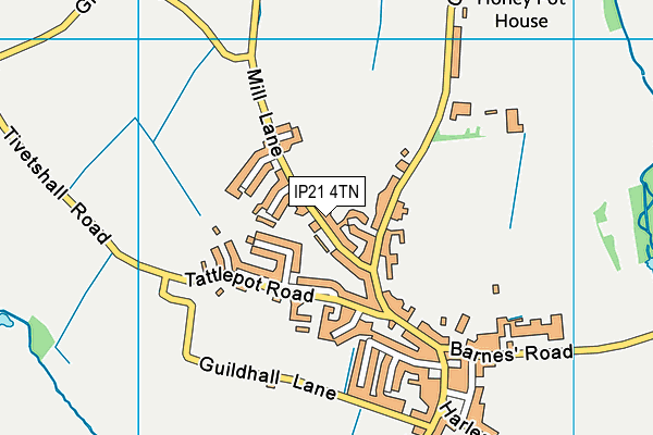Pulham Market Playing Field map (IP21 4TN) - OS VectorMap District (Ordnance Survey)