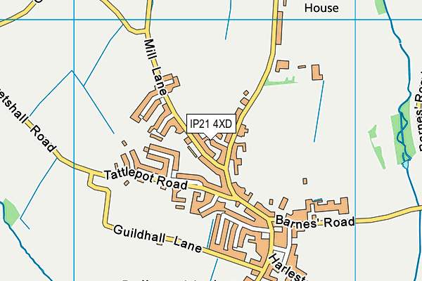 IP21 4XD map - OS VectorMap District (Ordnance Survey)