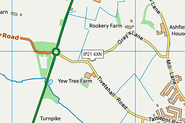 IP21 4XN map - OS VectorMap District (Ordnance Survey)