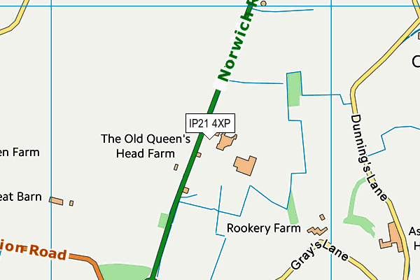 IP21 4XP map - OS VectorMap District (Ordnance Survey)