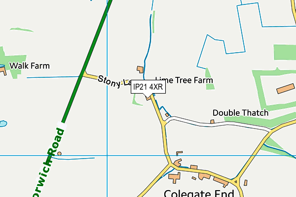 IP21 4XR map - OS VectorMap District (Ordnance Survey)