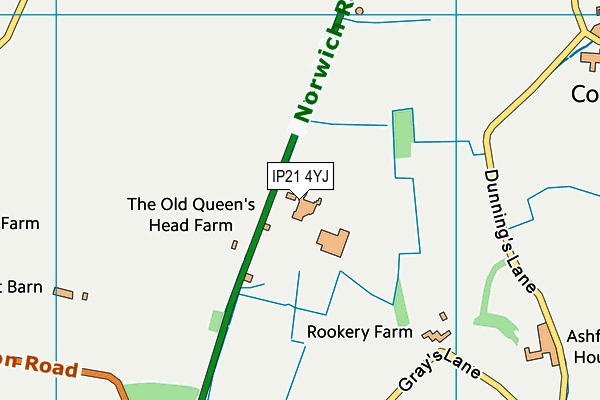 IP21 4YJ map - OS VectorMap District (Ordnance Survey)