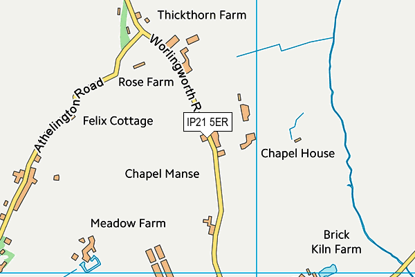 IP21 5ER map - OS VectorMap District (Ordnance Survey)