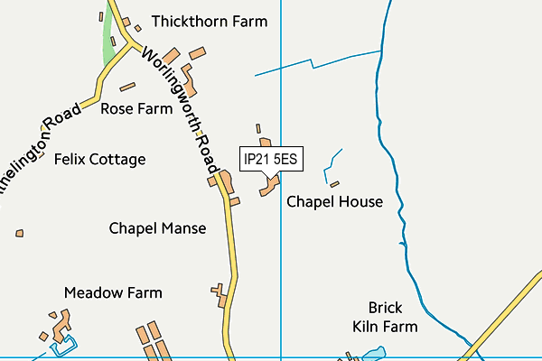 IP21 5ES map - OS VectorMap District (Ordnance Survey)