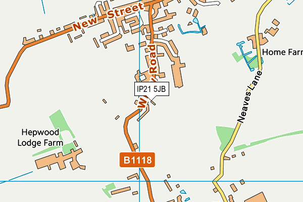 IP21 5JB map - OS VectorMap District (Ordnance Survey)