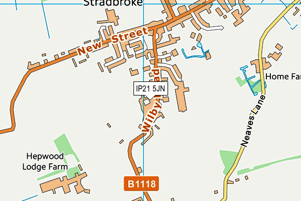 Stradbroke High School map (IP21 5JN) - OS VectorMap District (Ordnance Survey)