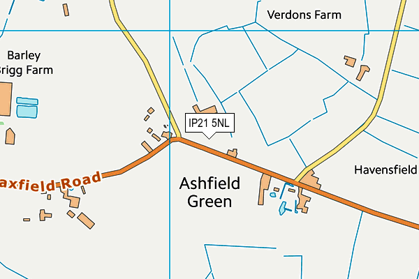 IP21 5NL map - OS VectorMap District (Ordnance Survey)