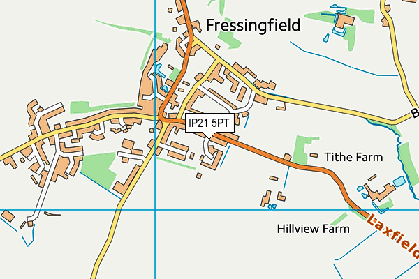 Fressingfield Sports And Social Club map (IP21 5PT) - OS VectorMap District (Ordnance Survey)