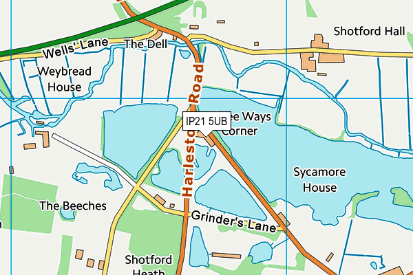 IP21 5UB map - OS VectorMap District (Ordnance Survey)