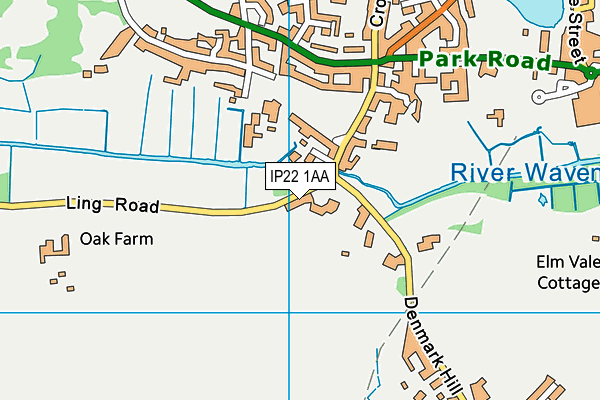 IP22 1AA map - OS VectorMap District (Ordnance Survey)