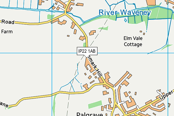 IP22 1AB map - OS VectorMap District (Ordnance Survey)