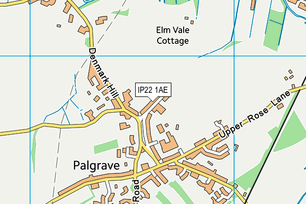 IP22 1AE map - OS VectorMap District (Ordnance Survey)