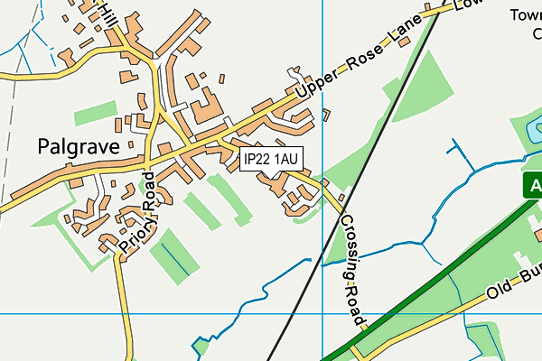 IP22 1AU map - OS VectorMap District (Ordnance Survey)