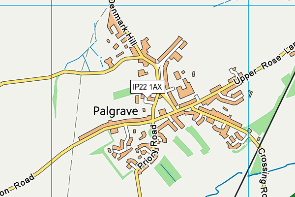 IP22 1AX map - OS VectorMap District (Ordnance Survey)