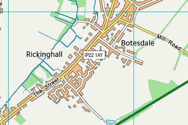 IP22 1AY map - OS VectorMap District (Ordnance Survey)