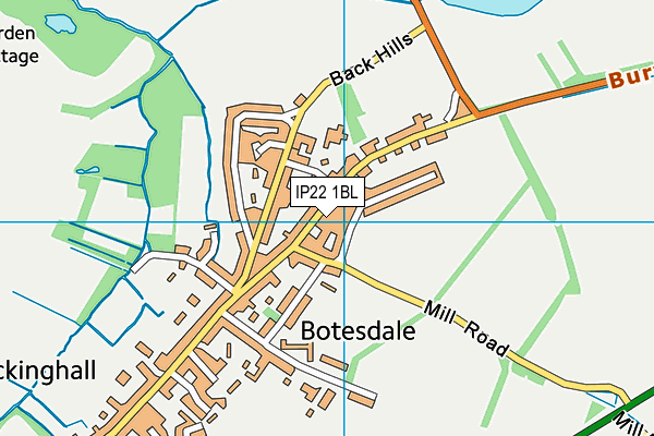 IP22 1BL map - OS VectorMap District (Ordnance Survey)