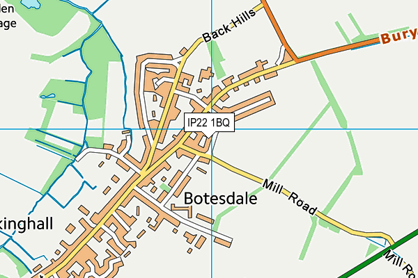 IP22 1BQ map - OS VectorMap District (Ordnance Survey)