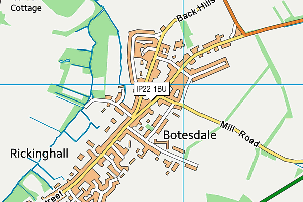 IP22 1BU map - OS VectorMap District (Ordnance Survey)