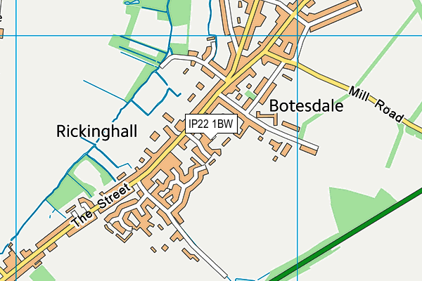 IP22 1BW map - OS VectorMap District (Ordnance Survey)