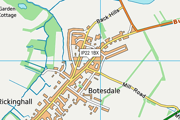 IP22 1BX map - OS VectorMap District (Ordnance Survey)