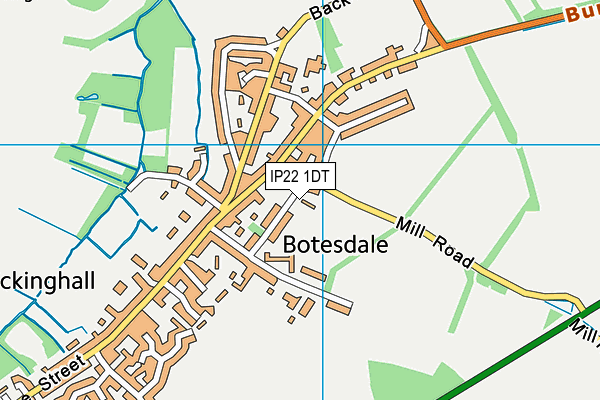 IP22 1DT map - OS VectorMap District (Ordnance Survey)