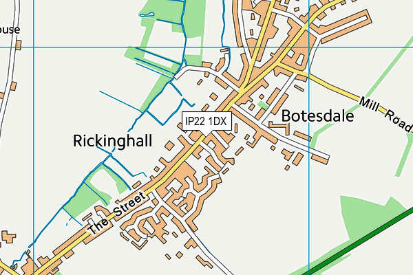 IP22 1DX map - OS VectorMap District (Ordnance Survey)