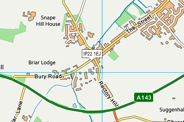 IP22 1EJ map - OS VectorMap District (Ordnance Survey)