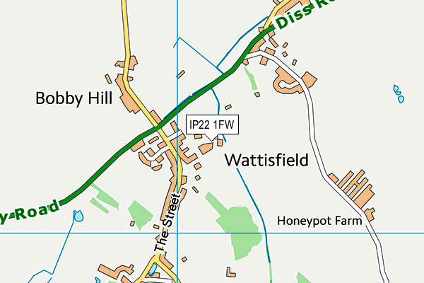 Wattisfield Community Centre & Recreation Ground map (IP22 1FW) - OS VectorMap District (Ordnance Survey)