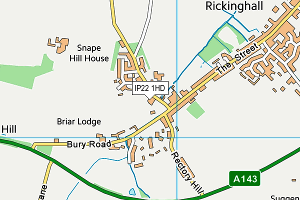Rickinghall Playing Field map (IP22 1HD) - OS VectorMap District (Ordnance Survey)