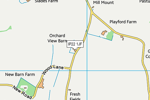 IP22 1JF map - OS VectorMap District (Ordnance Survey)